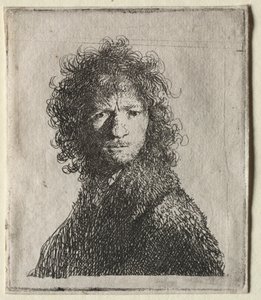 Självporträtt Frowning: Byst, 1630. av Rembrandt van Rijn