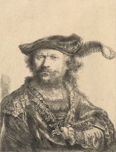 Självporträtt i sammetsmössa med plym, 1638. av Rembrandt van Rijn