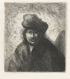 Självporträtt i sned pälsmössa: Byst, ca 1631. av Rembrandt van Rijn