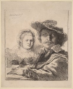 Självporträtt med Saskia av Rembrandt van Rijn