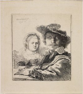 Självporträtt med Saskia av Rembrandt van Rijn