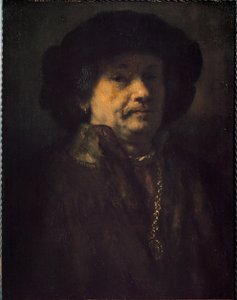 Självporträtt med örhänge och guldkedja (Målning av Rembrandt van Rijn