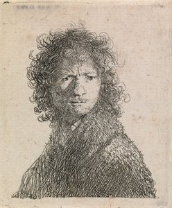 Självporträtt, med rynkad panna av Rembrandt van Rijn