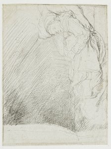 Samling av studier, med en kvinna som ligger sjuk i sängen av Rembrandt van Rijn