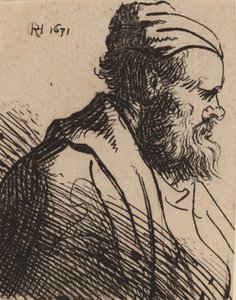 Snub-Nosed Man in a Cap, i eller före 1630. av Rembrandt van Rijn