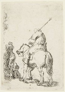 Soldat till häst av Rembrandt van Rijn