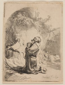 St. Hieronymus ber: välvd av Rembrandt van Rijn