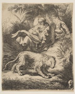 St. Jerome Reading, 1634. av Rembrandt van Rijn
