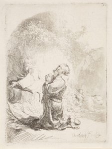 Den helige Hieronymus i bön av Rembrandt van Rijn