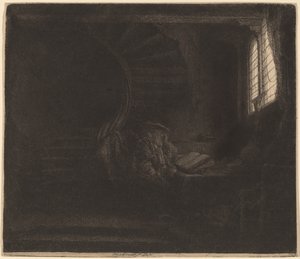 St. Hieronymus i en mörk kammare av Rembrandt van Rijn