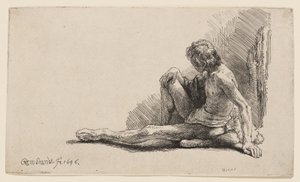 Studie efter nakenmodell av Rembrandt van Rijn