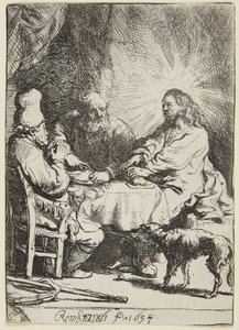 Middag på Emmaus (liten tallrik) av Rembrandt van Rijn