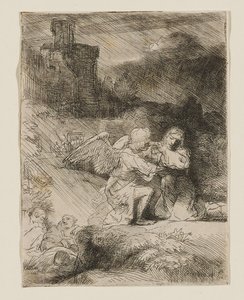 Kvalet i trädgården av Rembrandt van Rijn