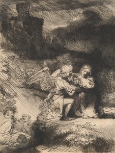 Agony in the garden, ca 1657 (etsning och torrnål) av Rembrandt van Rijn