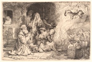 Ängeln som avgår från Tobits familj av Rembrandt van Rijn