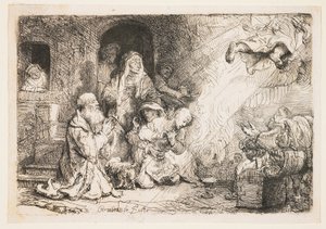 Ängeln som avgår från Tobias familj av Rembrandt van Rijn