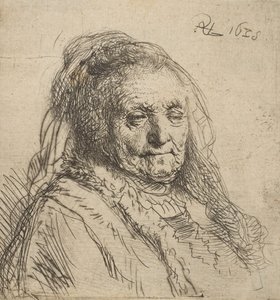 Konstnärens mor: huvud och byst, tre fjärdedels höger, 1628., 1628. av Rembrandt van Rijn