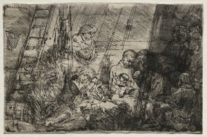 Omskärelsen i stallet, 1654. av Rembrandt van Rijn
