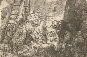 Omskärelsen i stallet, 1654. av Rembrandt van Rijn