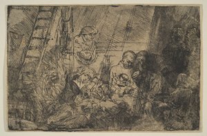 Omskärelsen i stallet, 1654. av Rembrandt van Rijn