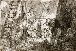 Omskärelsen i stallet, 1654 av Rembrandt van Rijn