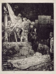 ”Nedtagningen från korset” i fackelljus av Rembrandt van Rijn