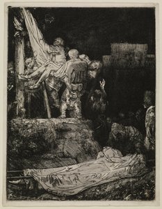 ”Nedtagningen från korset” i fackelljus av Rembrandt van Rijn
