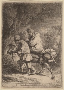 Flykten till Egypten: Liten av Rembrandt van Rijn