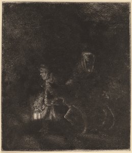 Flygningen till Egypten: ett nattstycke av Rembrandt van Rijn