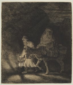 Flight into Egypt: a Night Piece, 1651. av Rembrandt van Rijn