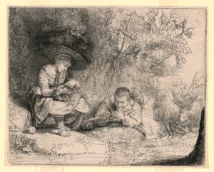 Flöjtspelaren av Rembrandt van Rijn