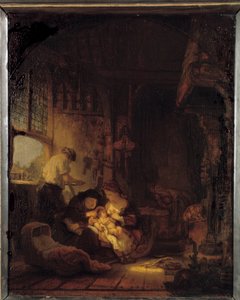 Den heliga familjens målning av Harmenszoon van Rijn dit Rembrandt (1606-1669) av Rembrandt van Rijn