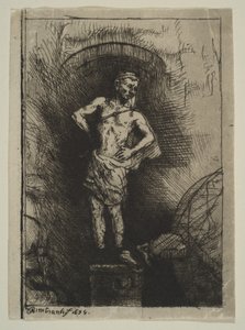 Bilden sett av Nebukadnessar, 1655. av Rembrandt van Rijn