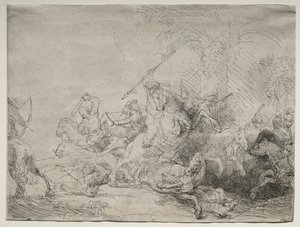 Den stora lejonjakten av Rembrandt van Rijn