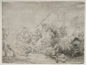 Den stora lejonjakten, 1641. av Rembrandt van Rijn