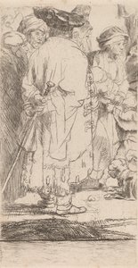 The Man with a Cane Fragment from the Hundred Gulden Print, ca. 1649. av Rembrandt van Rijn