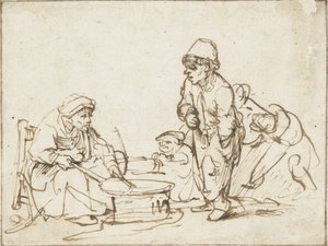 Pannkakskvinnan, ca. 1635. av Rembrandt van Rijn