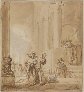 Liknelsen om tullindrivaren och fariséen av Rembrandt van Rijn