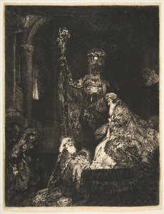 Presentationen i templet på det mörka sättet, ca. 1654. av Rembrandt van Rijn