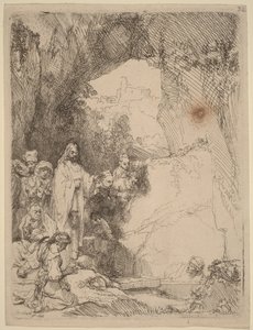 Uppväckelsen av Lasarus: Liten tallrik av Rembrandt van Rijn