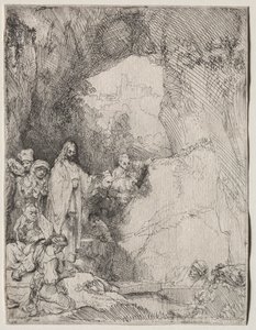 The Raising of Lazarus: Small Plate, 1642. av Rembrandt van Rijn