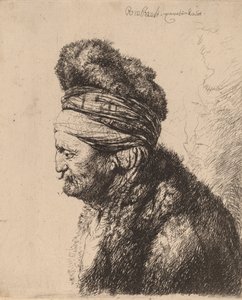 Det andra orientaliska huvudet, ca. 1635. av Rembrandt van Rijn