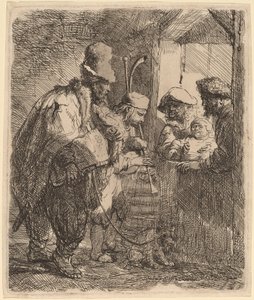 De flanerande musikerna av Rembrandt van Rijn