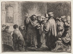 Tribute Money, c. 1635. av Rembrandt van Rijn