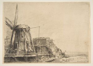 Väderkvarnen, 1641. av Rembrandt van Rijn