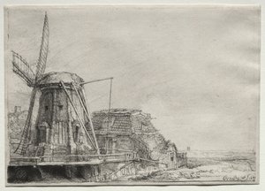 Väderkvarnen, 1641. av Rembrandt van Rijn