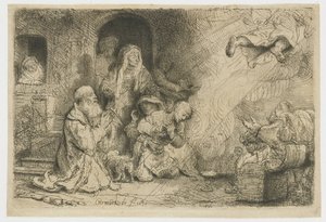 Ängeln lämnar Tobias familj av Rembrandt van Rijn