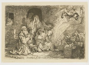Ängeln lämnar Tobias familj av Rembrandt van Rijn