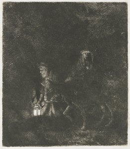 Flygningen till Egypten: ett nattstycke av Rembrandt van Rijn