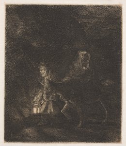 Flykten till Egypten: ett nattstycke av Rembrandt van Rijn